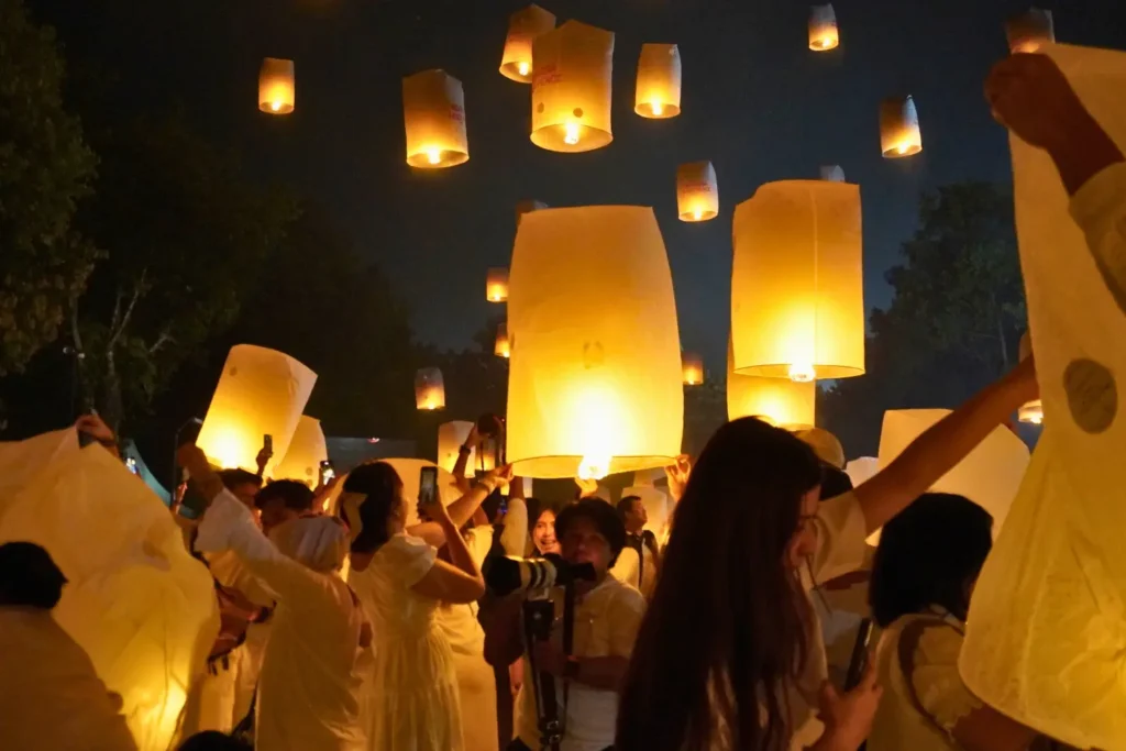 Large crowd participating in the Lantern Festival