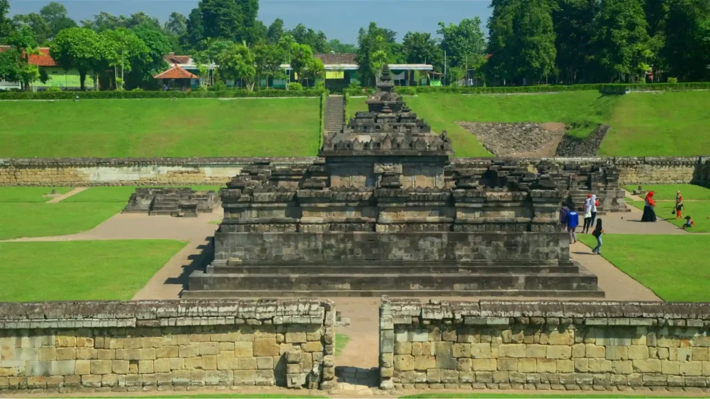 Visitors discovering Sambisari Temple