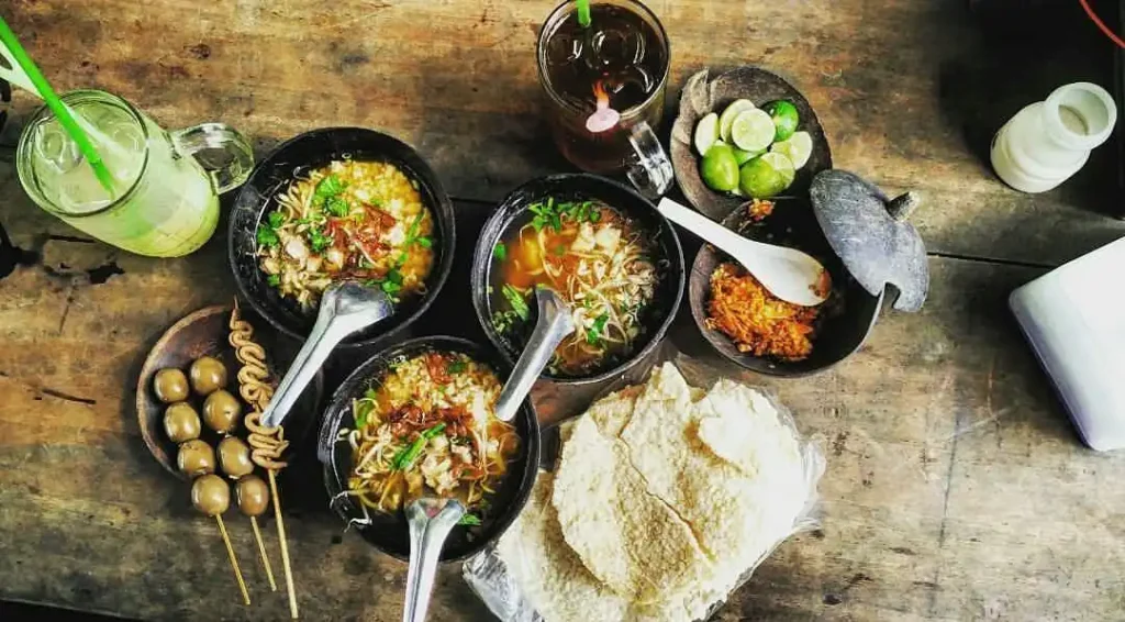 A few menu items from Soto Bathok Mbah Katro